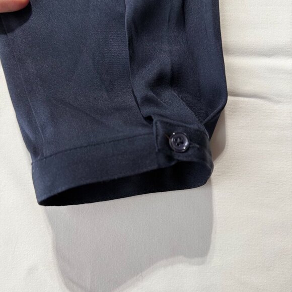 Quince Washable Stretch Silk Tiered Mini
Dress Navy Blue Size Medium NWT - Picture 12 of 12